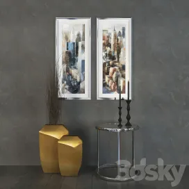 Dome deco decor a table with vases paintings